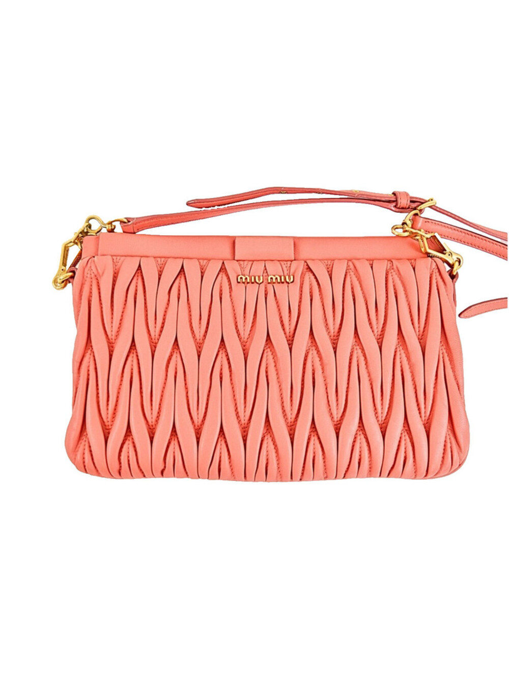 Miu Miu Matelasse Nappa Frame Shoulder Bag Clutch
